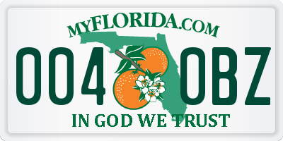 FL license plate 0040BZ