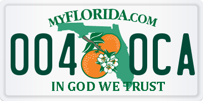 FL license plate 0040CA
