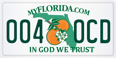 FL license plate 0040CD