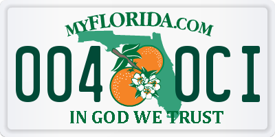 FL license plate 0040CI
