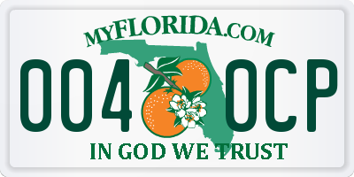 FL license plate 0040CP