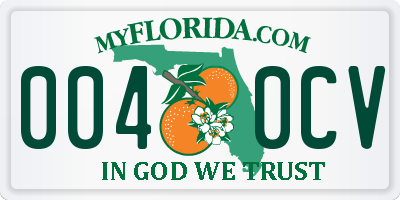 FL license plate 0040CV