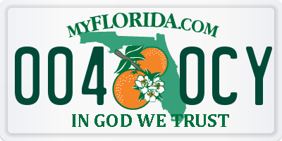 FL license plate 0040CY