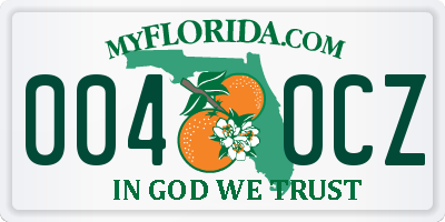 FL license plate 0040CZ