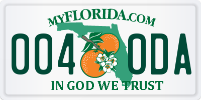 FL license plate 0040DA