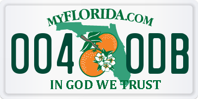 FL license plate 0040DB