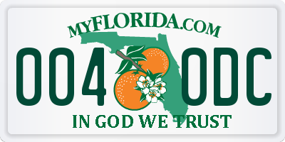 FL license plate 0040DC