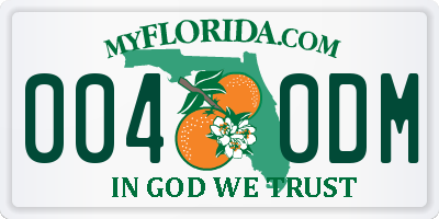 FL license plate 0040DM
