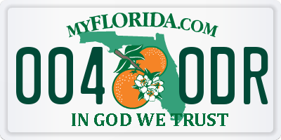 FL license plate 0040DR