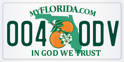 FL license plate 0040DV