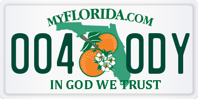 FL license plate 0040DY