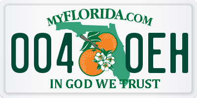 FL license plate 0040EH
