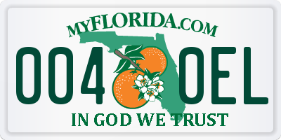 FL license plate 0040EL