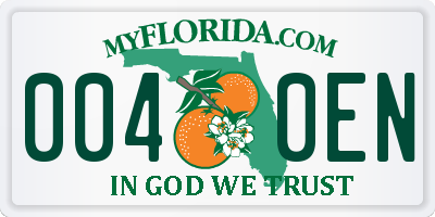 FL license plate 0040EN