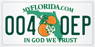 FL license plate 0040EP