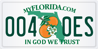 FL license plate 0040ES