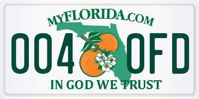 FL license plate 0040FD