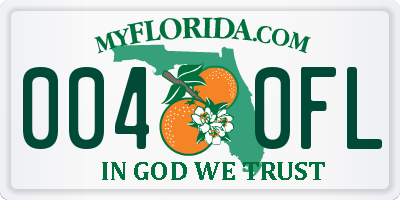 FL license plate 0040FL