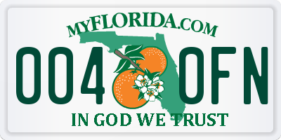 FL license plate 0040FN