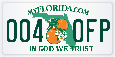 FL license plate 0040FP