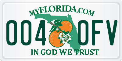FL license plate 0040FV