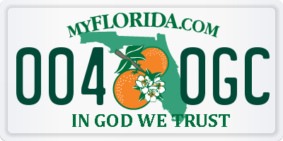 FL license plate 0040GC