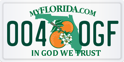 FL license plate 0040GF