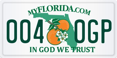 FL license plate 0040GP