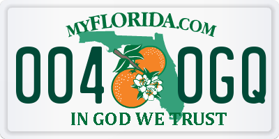 FL license plate 0040GQ