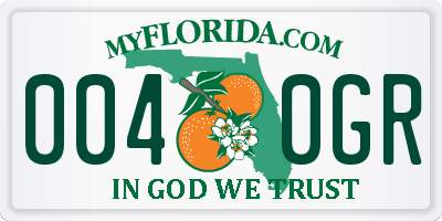 FL license plate 0040GR