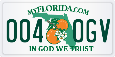 FL license plate 0040GV