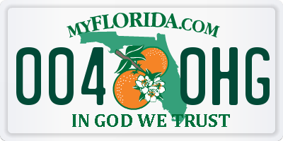 FL license plate 0040HG