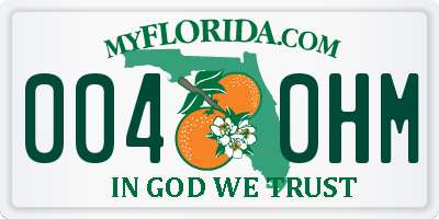 FL license plate 0040HM