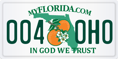 FL license plate 0040HO