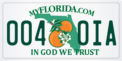 FL license plate 0040IA