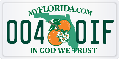 FL license plate 0040IF