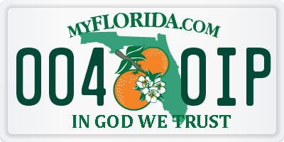 FL license plate 0040IP