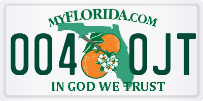 FL license plate 0040JT
