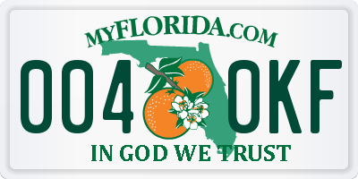 FL license plate 0040KF