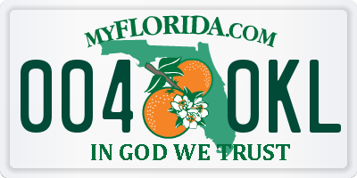 FL license plate 0040KL