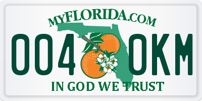 FL license plate 0040KM