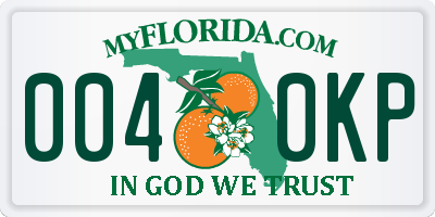 FL license plate 0040KP