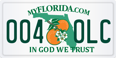 FL license plate 0040LC