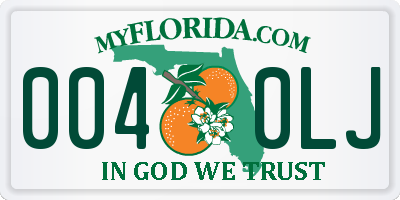 FL license plate 0040LJ