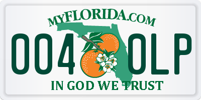 FL license plate 0040LP