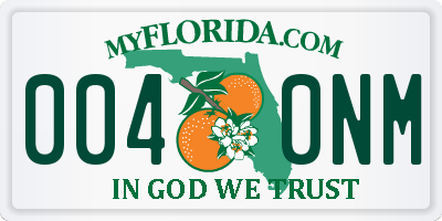 FL license plate 0040NM