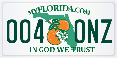 FL license plate 0040NZ