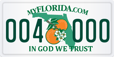 FL license plate 0040OO