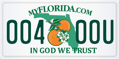 FL license plate 0040OU