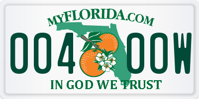 FL license plate 0040OW
